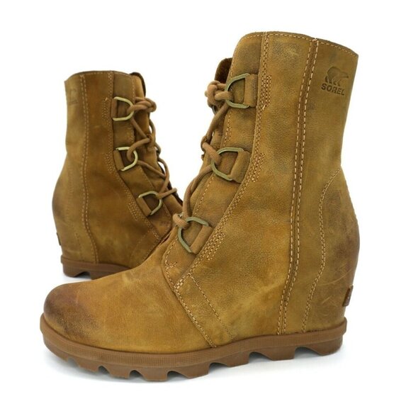 Sorel Joan of Arctic Wedge Mid Boot Ash Brown Waterproof Bootie Women's 8M - Picture 1 of 7